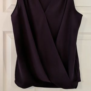 H&M Deep V Dark Purple Tank Top Blouse